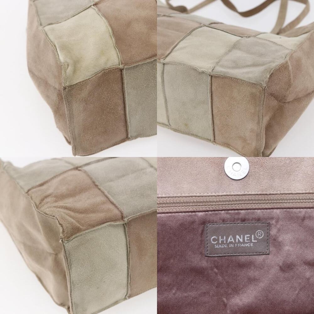 Chanel Patchwork Tote Bag Suede Beige CC - Picture 5 of 7